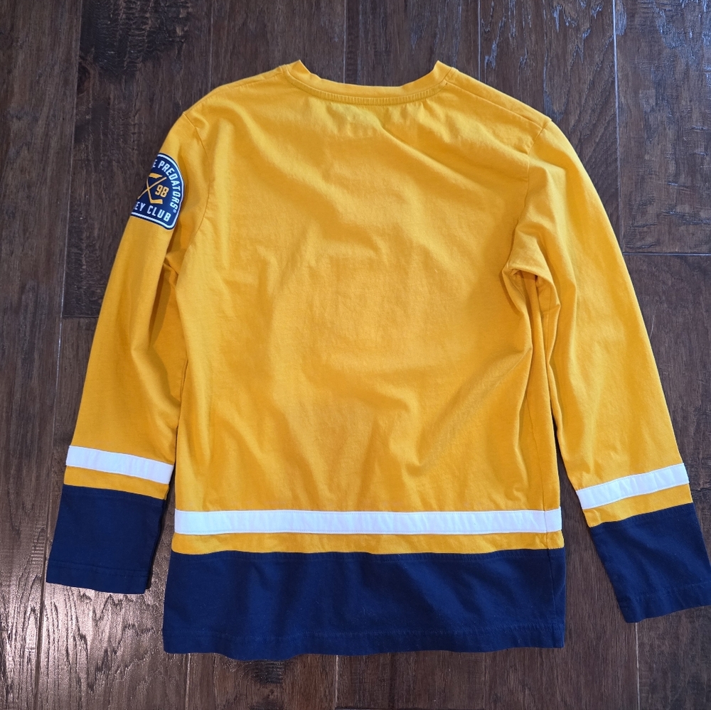 Fanatics Nashville Predators Gold and Navy Hockey Jersey Top - Picture 2 of 7